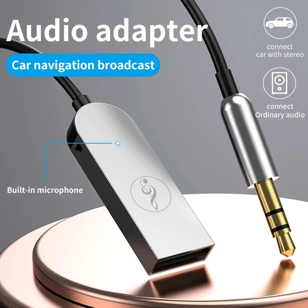 

Bluetooth Aux Adapter Dongle Usb To 3.5Mm Jack Car Audio Aux Bluetooth 5.0 Handsfree Kit for Car Receiver Bt Transmitter