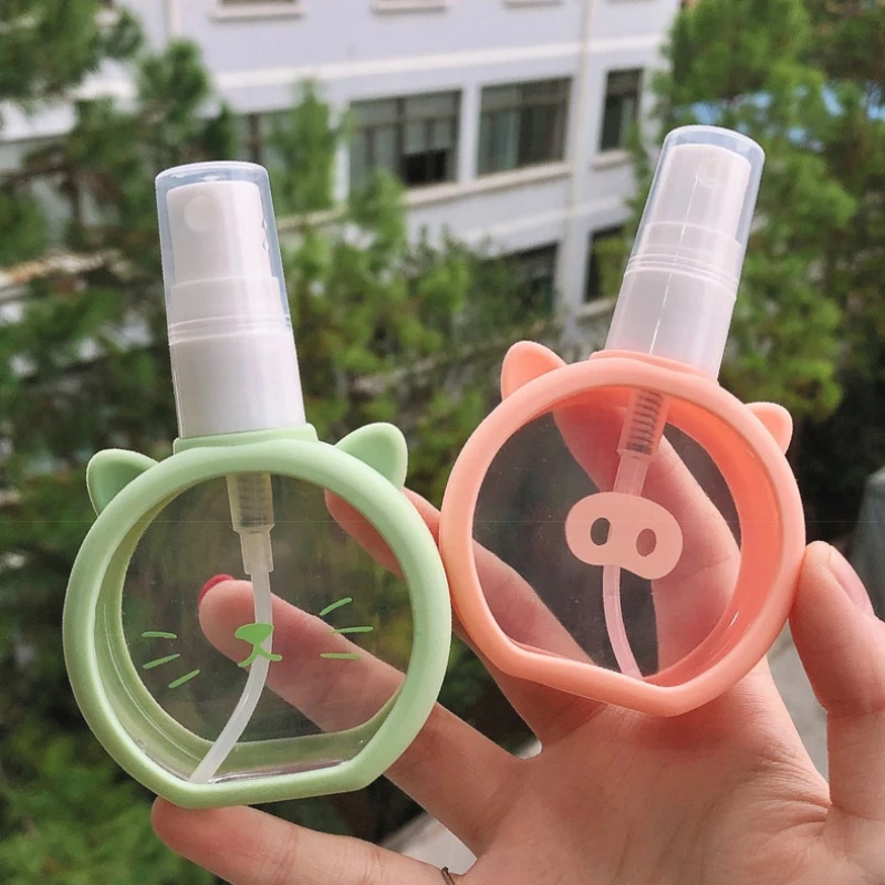 

1Pcs Mini Travel Refillable Liquid Spray Bottle Kawaii Cat Empty Container for Cosmetics Perfume Atomizer Moisturize 55ml