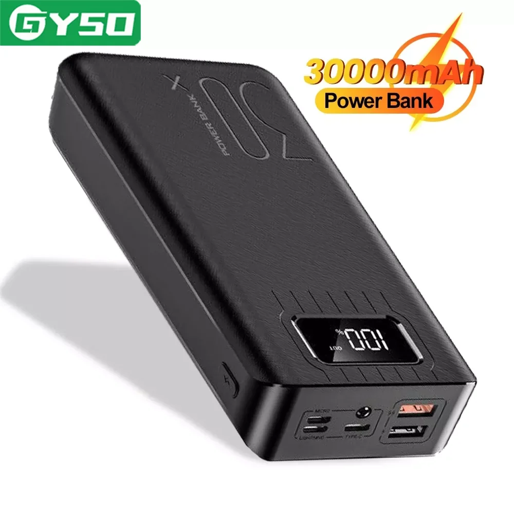 

NEW GYSO Power Bank 30000mAh Portable Charging Poverbank Mobile Phone External Battery Fast Charger Powerbank For iPhone 13