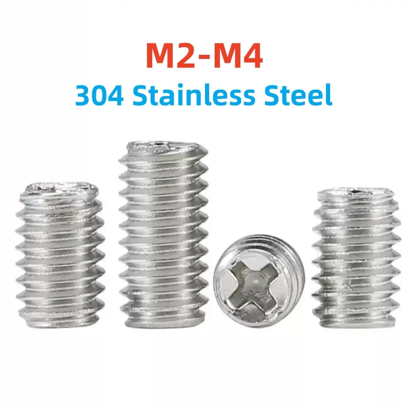 

M2 M2.5 M3 M4 Установочный винт с крестообразным шлицем из нержавеющей стали 304. Установочные винты без головки. Винт с установочной машиной.