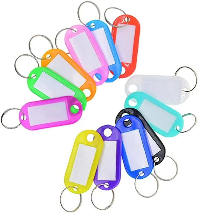 

30 Pcs/set Multicolor Keychain Key ID Label Tags Luggage ID Tags Hotel Number Classification Card Key Rings Keychain 10 Colors
