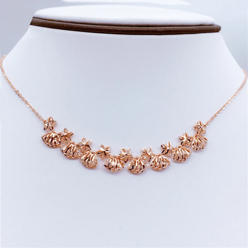 

Новинка 585, ожерелье из фиолетового золота с покрытием, искусственная ракушка, цепочка с подвеской, изыскасветильник роскошное ювелирное ук...