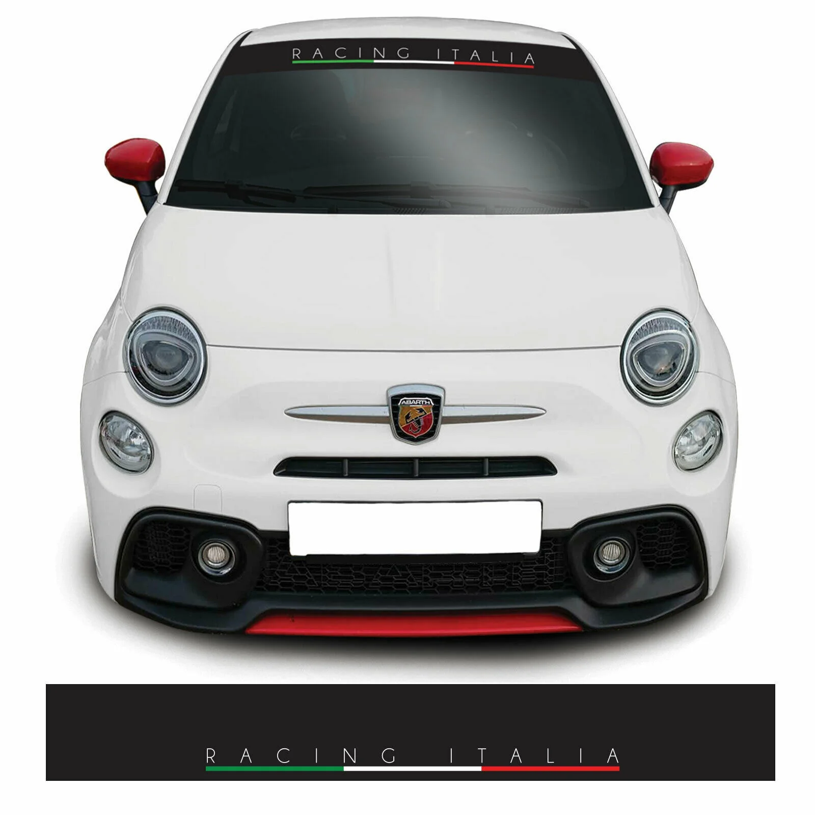 

For Racing Italia Windscreen Sunstrip Fiat 500 595 Abarths Vinyl Sticker Banner