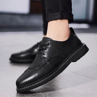 high quality brand big size men leather shoes black hot sale casual leather shoes men breathable business casual men shoes