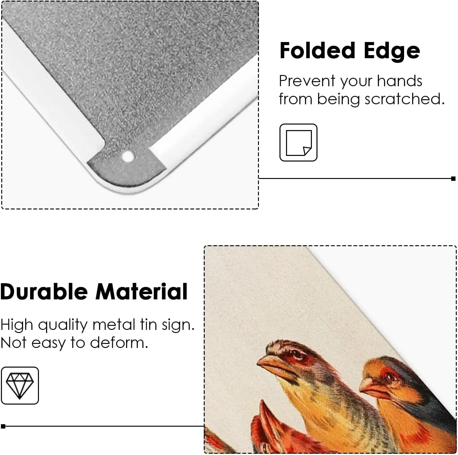 Винтажные металлические жестяные знаки в стиле ретро с птицами милая радужная