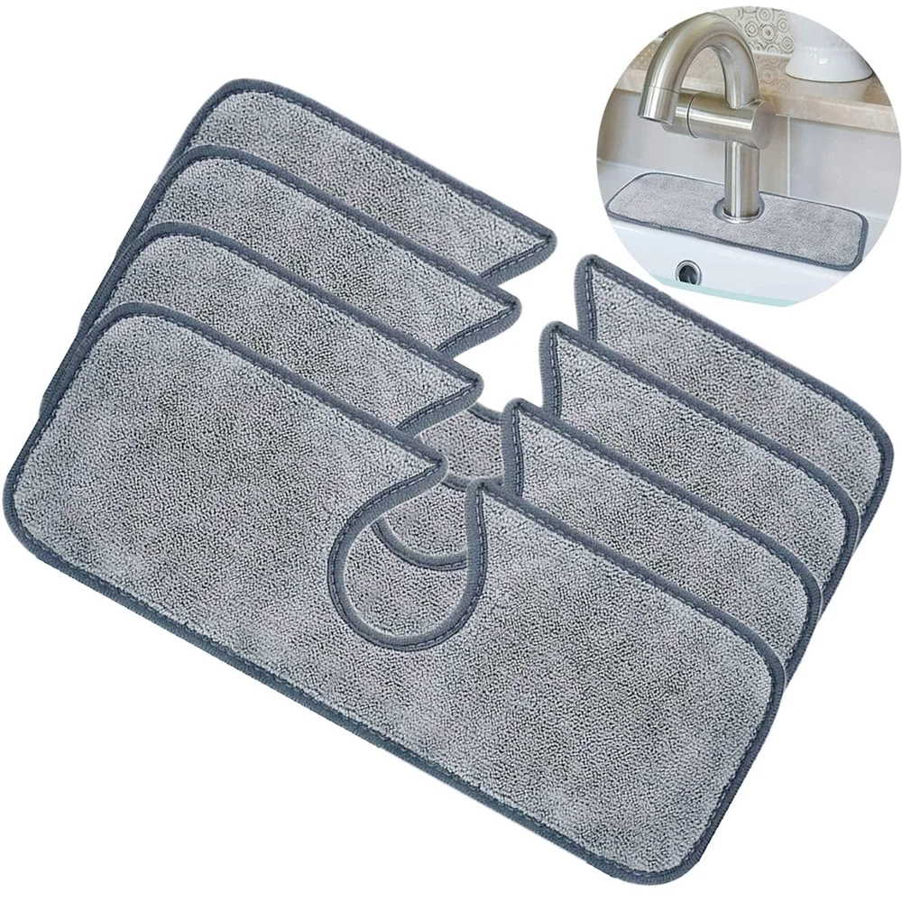 

Faucet Absorbent Pad Dry Water Pad Kitchen Toilet Sink Basin Splash Pad Fiber Material 1/2/4 Pieces Kitchen Towel Cloth