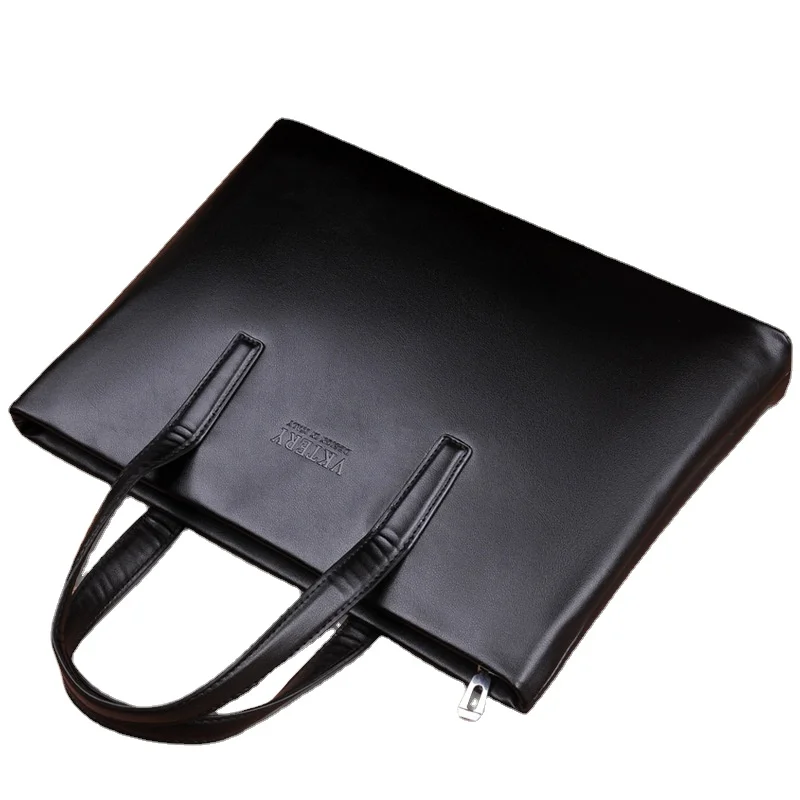 Men's Leather Handbag Office Business Briefcase Laptop Bag Men's Casual Shoulder Messenger Bag 2022 Simple Horizontal Style