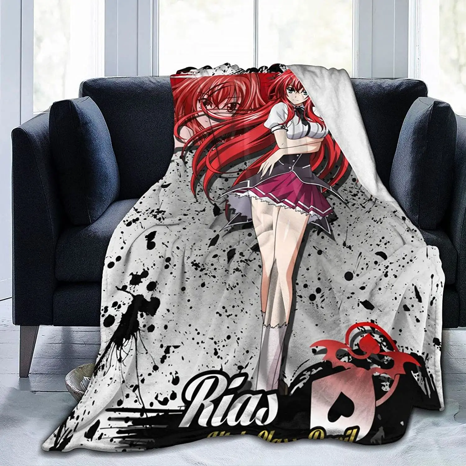 

Rias Gremory Fluffy Soft and Comfortable Blanket, Anime Warm Embrace of Sympathy