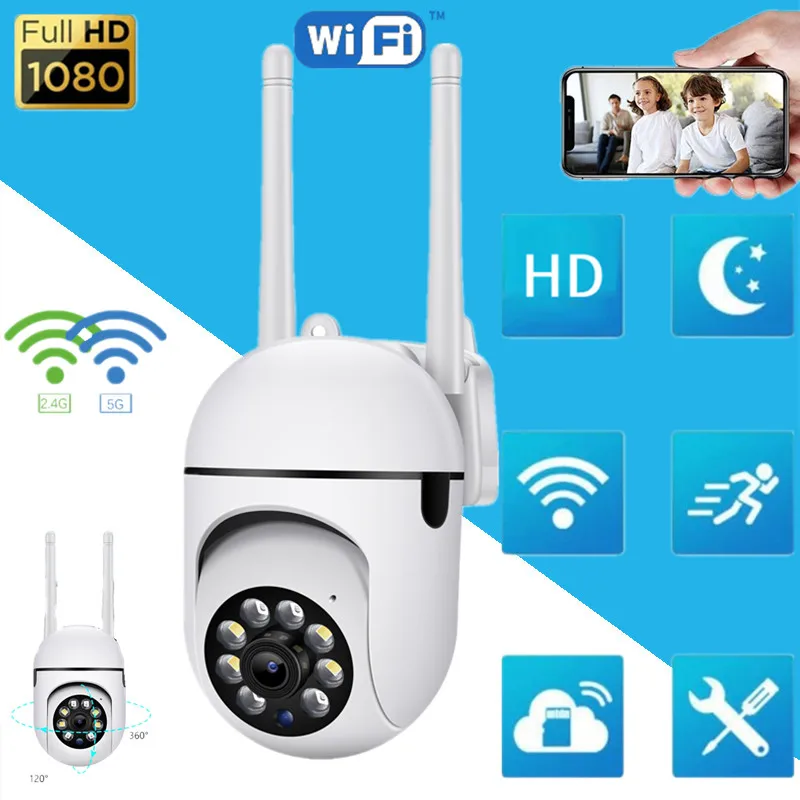 

1080P Wifi IP Camera Outdoor AI Human Detect Wireless Camera Night Version Video Surveillance Camera Home Security CCTV Camera