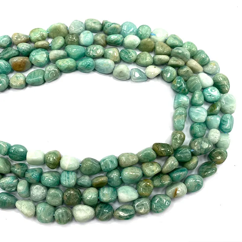 

Wholesale Natural Blue Green Amazonite 8-10mm Irregular Stone Beads Charms for Jewelry Making Diy Women Bracelet Necklace 15''