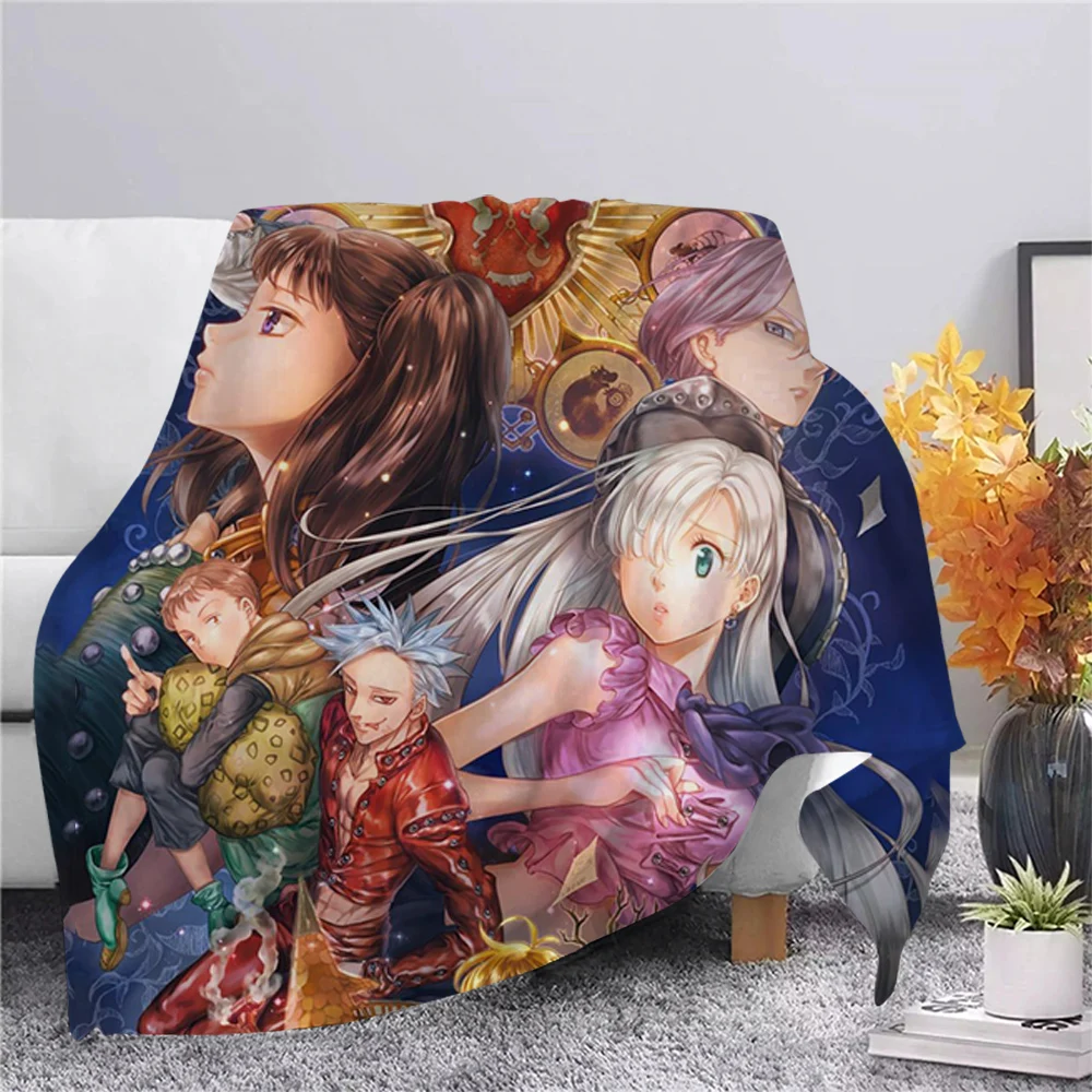 

The Seven Deadly Sins Flannel Blanket 3D Print Christmas Gifts Meliodas Sin of Anger Picnic Blanket Sherpa blanket Drop Shipping