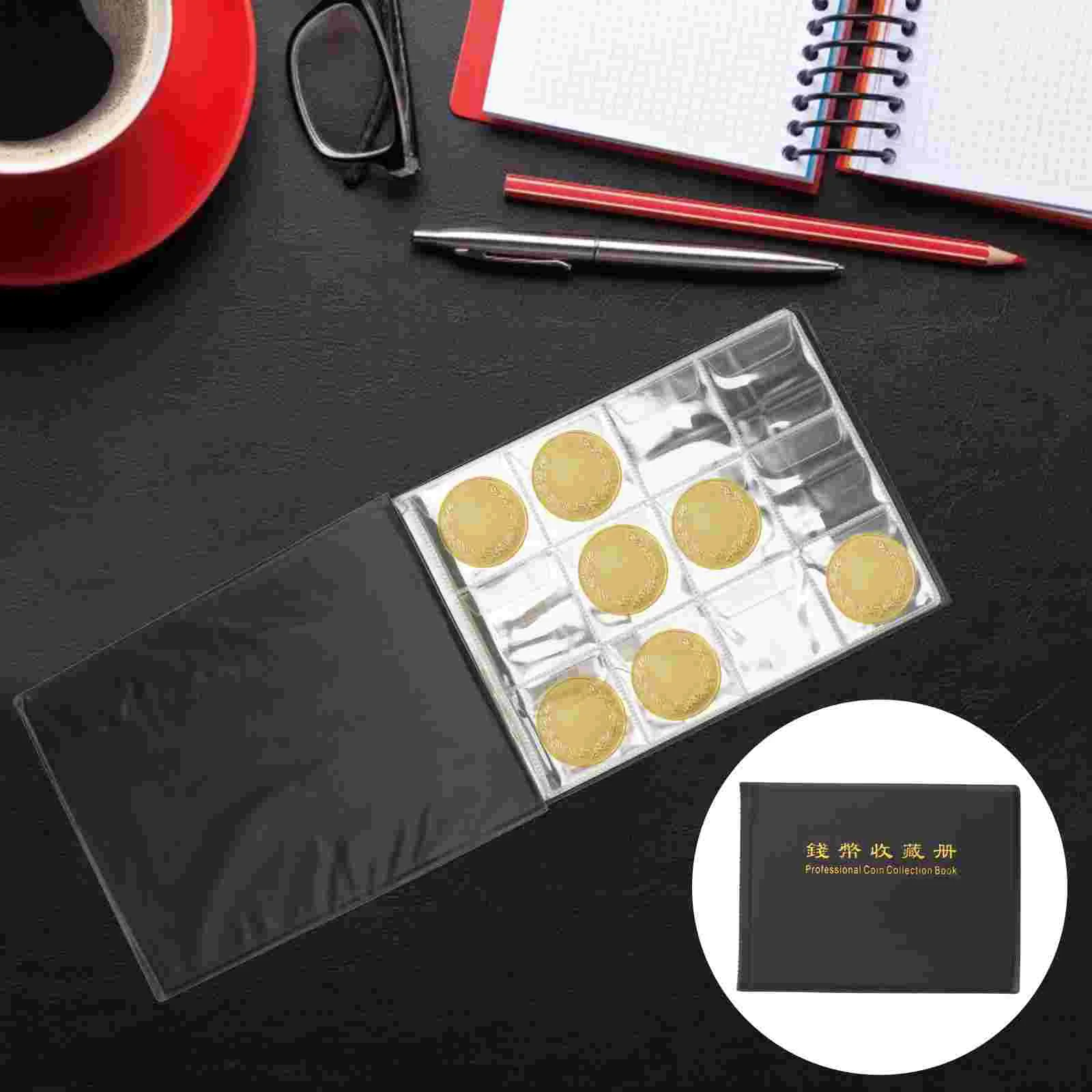 

1pc 240-Coin Portable Lightweight Collecting Black Album Holder Collector for Storage