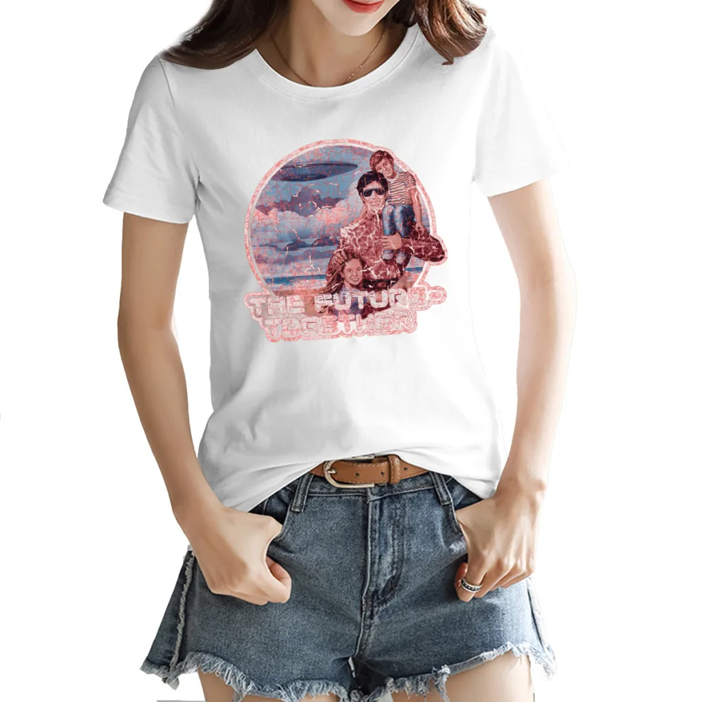 

The Future Together Women's T-shirt Casual Graphic White HumorRound neck Tops Tees European Size