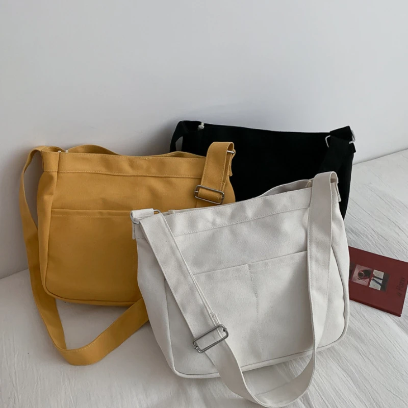 

One Shoulder Harajuku Student Bag Canvas Bag Large Capacity Messenger Tote Bag for Women Designer Bags Luxury Bolsas De Mujer