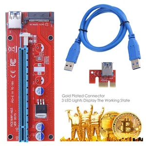USB 3.0 PCIE Riser 007S PCI Express X1 to X16 SATA to 15Pin Molex Power Spilitter Cable PCI-E Riser for Video Card 60cm
