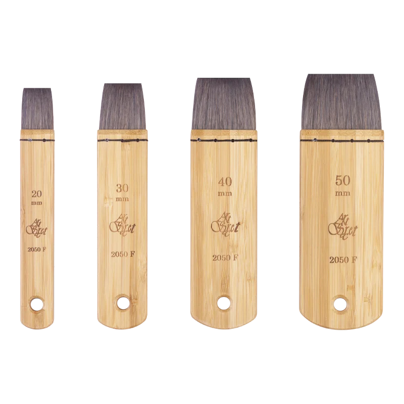 

High Grade 2040F FB 2050F New Style Hake Watercolor Artist Gouache Painting Brush Pony Mixed Ox Ear Hair Wood Handle