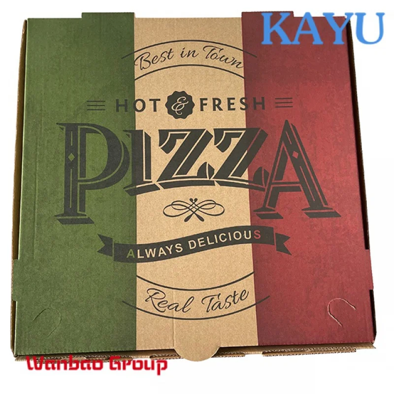 Custom 6/7/8/9/10/12 Inch Plain Brown Pizza Box Corrugated Carton Takeaway Cardboard Pizza Food Packaging Box With Logo