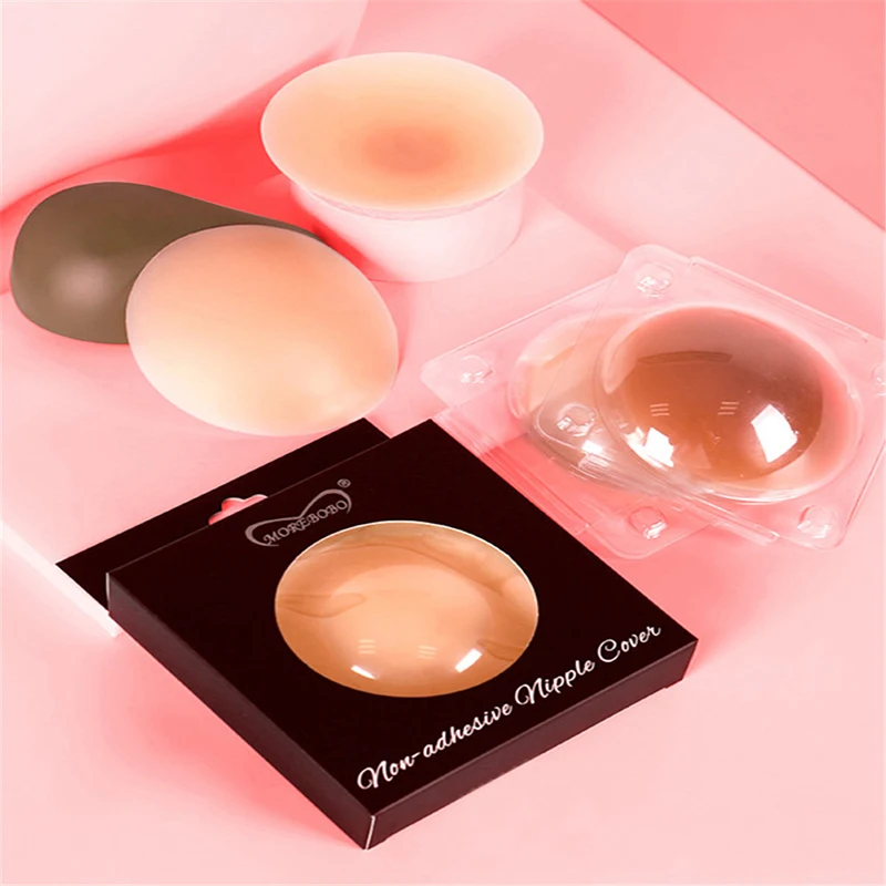 

1 Pair Adhesive Silicone Nipple Cover Invisible Bra Women’s Reusable Stickers Thin Silicone Chest Stickers