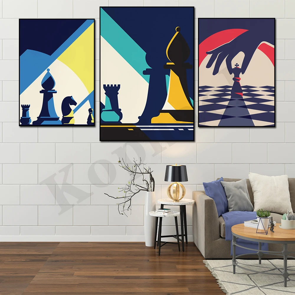

Chess Pieces. Home Gifts. Board Game Creative High Quality Wall Decoration Abstract Poster