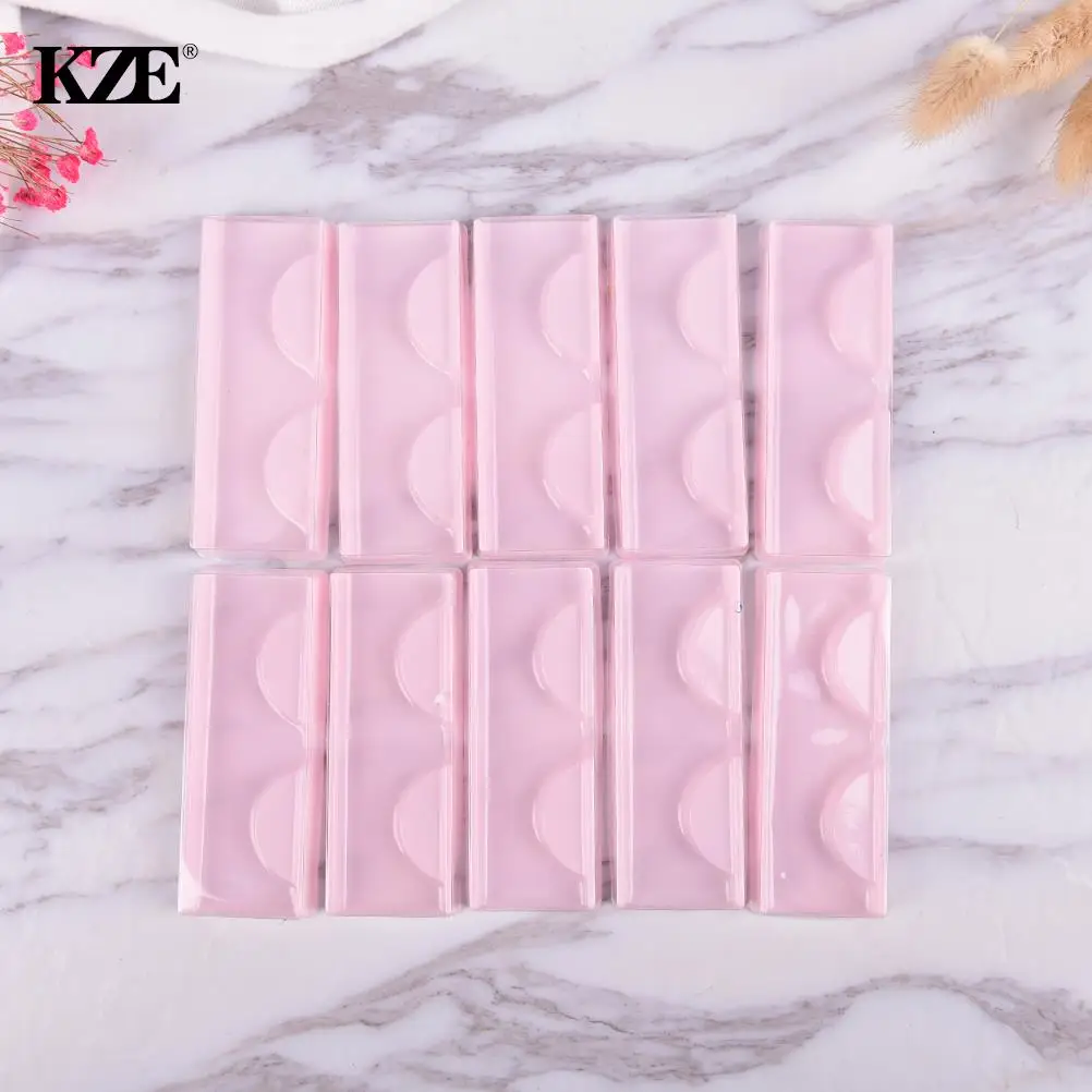 10Pcs/Lot Mini Reusable Eyes Lashes Case PVC Clear Lid Eyela