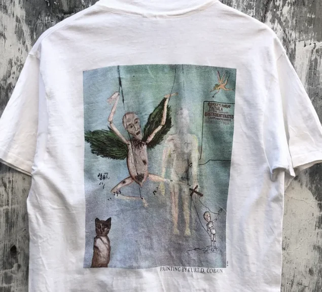 Винтажная рубашка с рисунком Курта Кобейна 1967-1994 двусторонняя унисекс