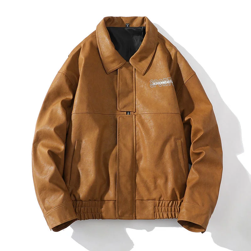 

Extfine Hip Hop Letter Printed Men Oversized Jackets Streetwear Man PU Bombers Faux Leather Men Outwear Coats 2023 Man Cloting