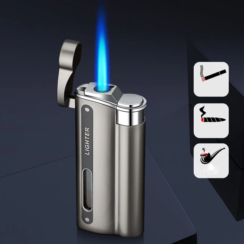 

Portable Windproof Metal Cigarette Cigar Lighters Butane Gas Lighter 1300C Torch Jet Lighter Smoking Accessories Gas Visible