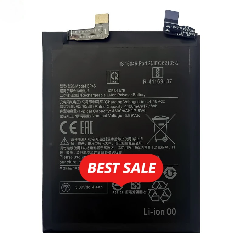 Фото Аккумулятор BP46 для мобильного телефона Xiaomi Mi 12, высококачественная сменная батарея большой емкости, элементы класса А, с инструментами для замены №5