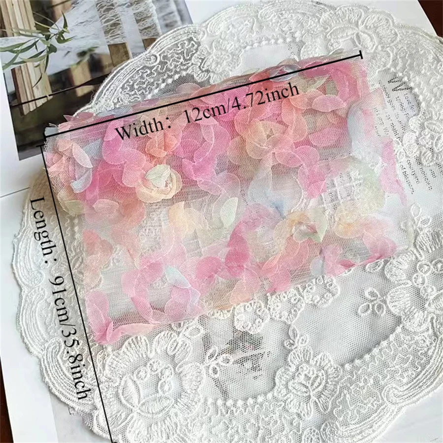 Градиентная цветная лента из органзы для рукоделия