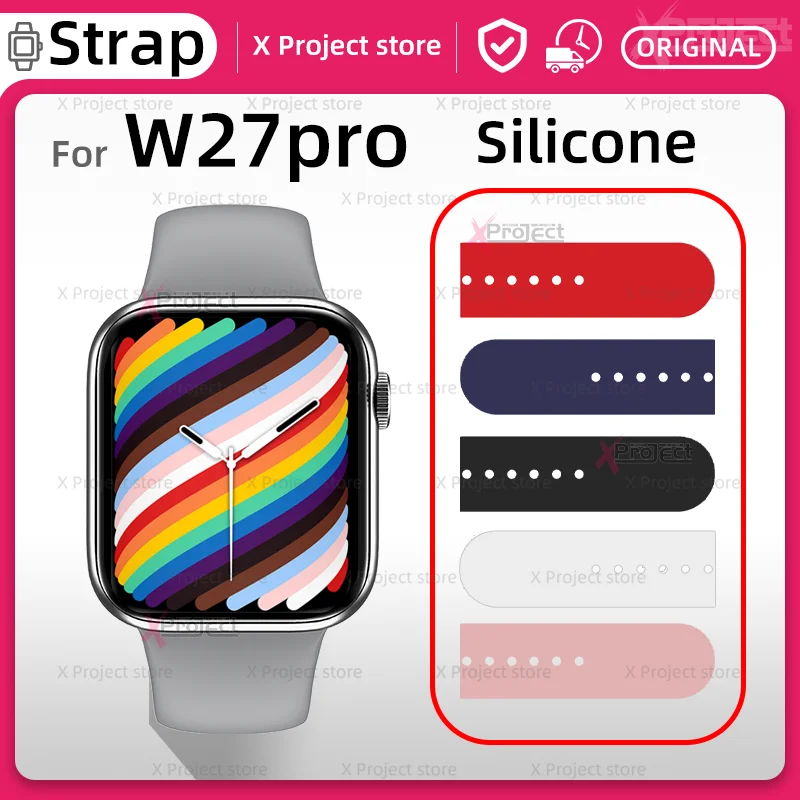 

W27PRO Silicone strap watch bands For SmartWatch W27 PRO smart watch men women Watch 7 Bracelet Watchband sport band W17 W37 pro