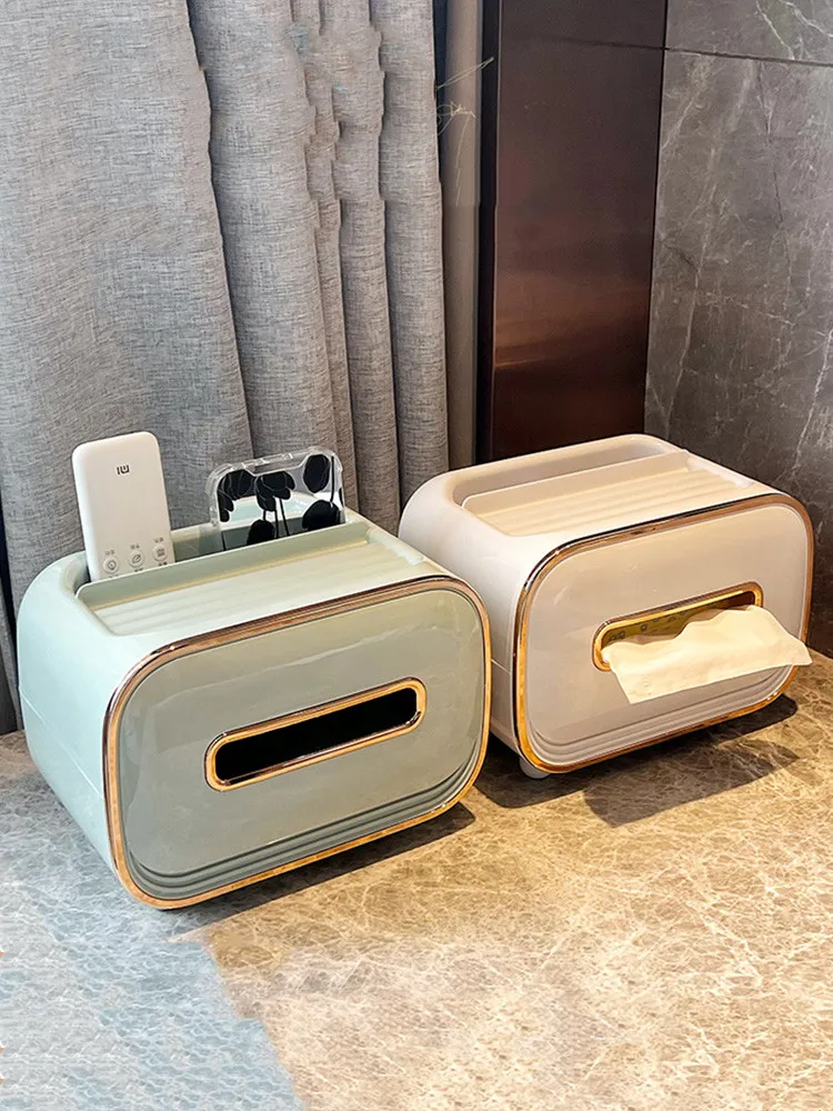

Multifunction Tissue Box Kitchen Napkin Storage Box Paper Container Desktop Toilet Paper Holder Light Luxury Style Decorate New