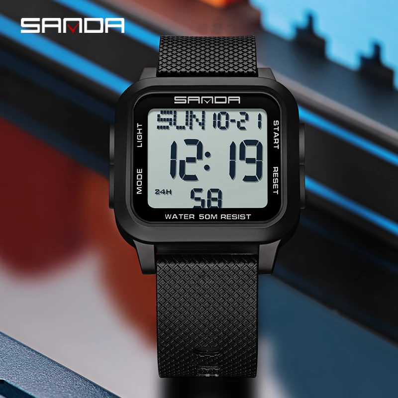 SANDA 2194 мужские цифровые спортивные часы