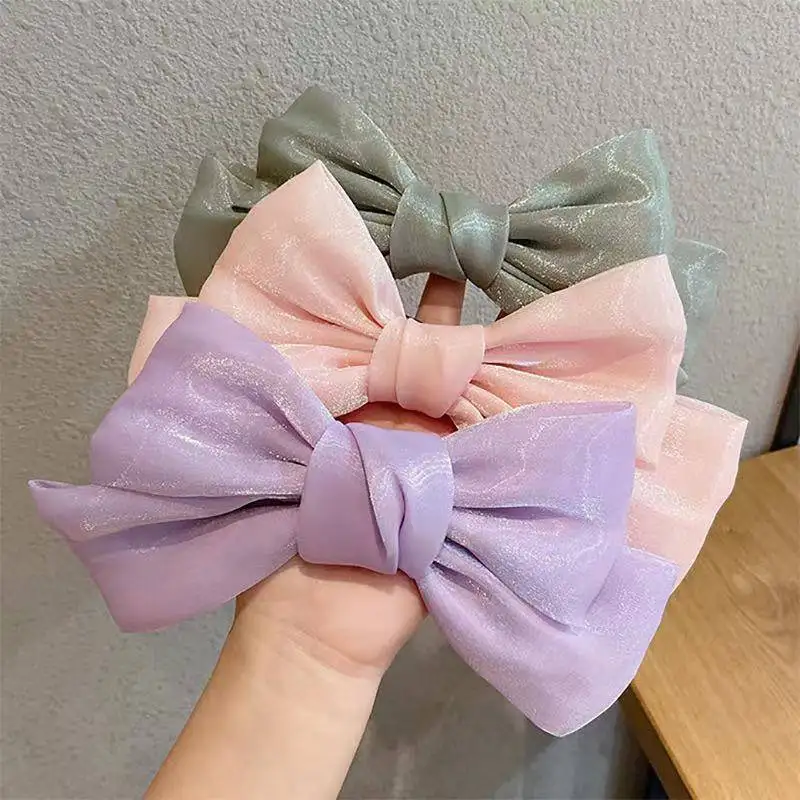 

Bow Hair Clips Satin Hairpin French Bright Girls Hair Accessories For Women