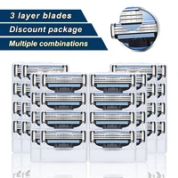 razor blades fit mach 3 turbo manual shaver machines for men shaving replacement straight steel blades