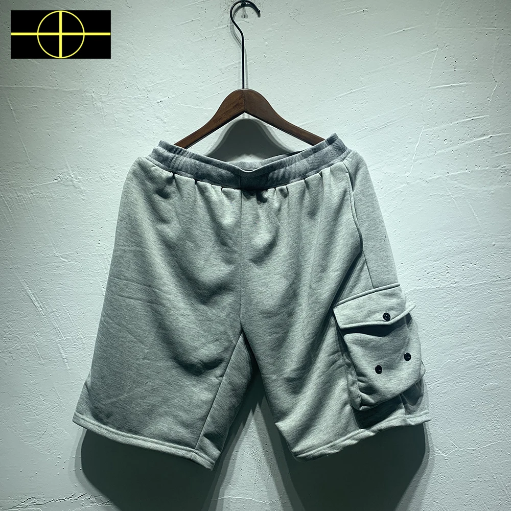 

Мужские и женские хлопковые шорты с вышивкой, Свободные повседневные шорты большого размера с компасным нашивкой и боковыми карманами, лет...