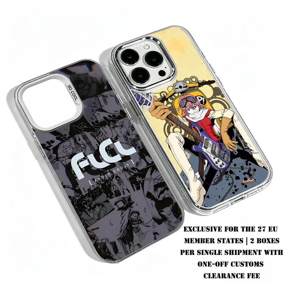 Фото Чехол Fooly Cooly FLCL Anime C-cyber Love для iPhone 17 16 15 14 Pro Max Plus, силиконовый, серебристый, жесткий чехол-накладка №3