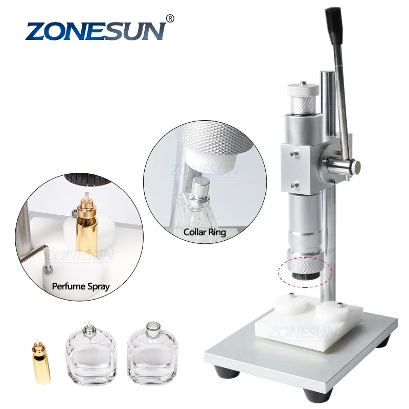 

ZONESUN Manual Crimping Machine Perfume Crimper Capper Metal Collar Cap Press Capping Machine Spray Crimper Seals