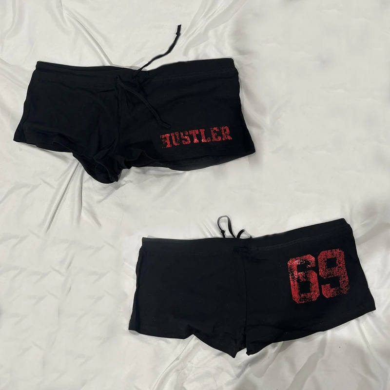 Повседневные шорты в стиле Харадзюку Y2K с надписью