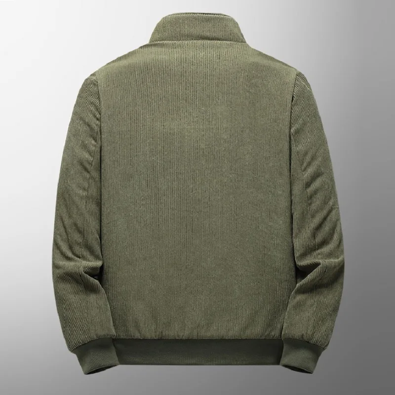 Plus Size Corduroy Cotton Coat Men Autumn and Winter Lapel Single Breasted Coat Loose Velvet Lining Thickened Warm Jackets