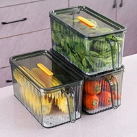 refrigerator storage container with lid food storage vegetable organizer box with handle refrigerator bins keeper for food fruit