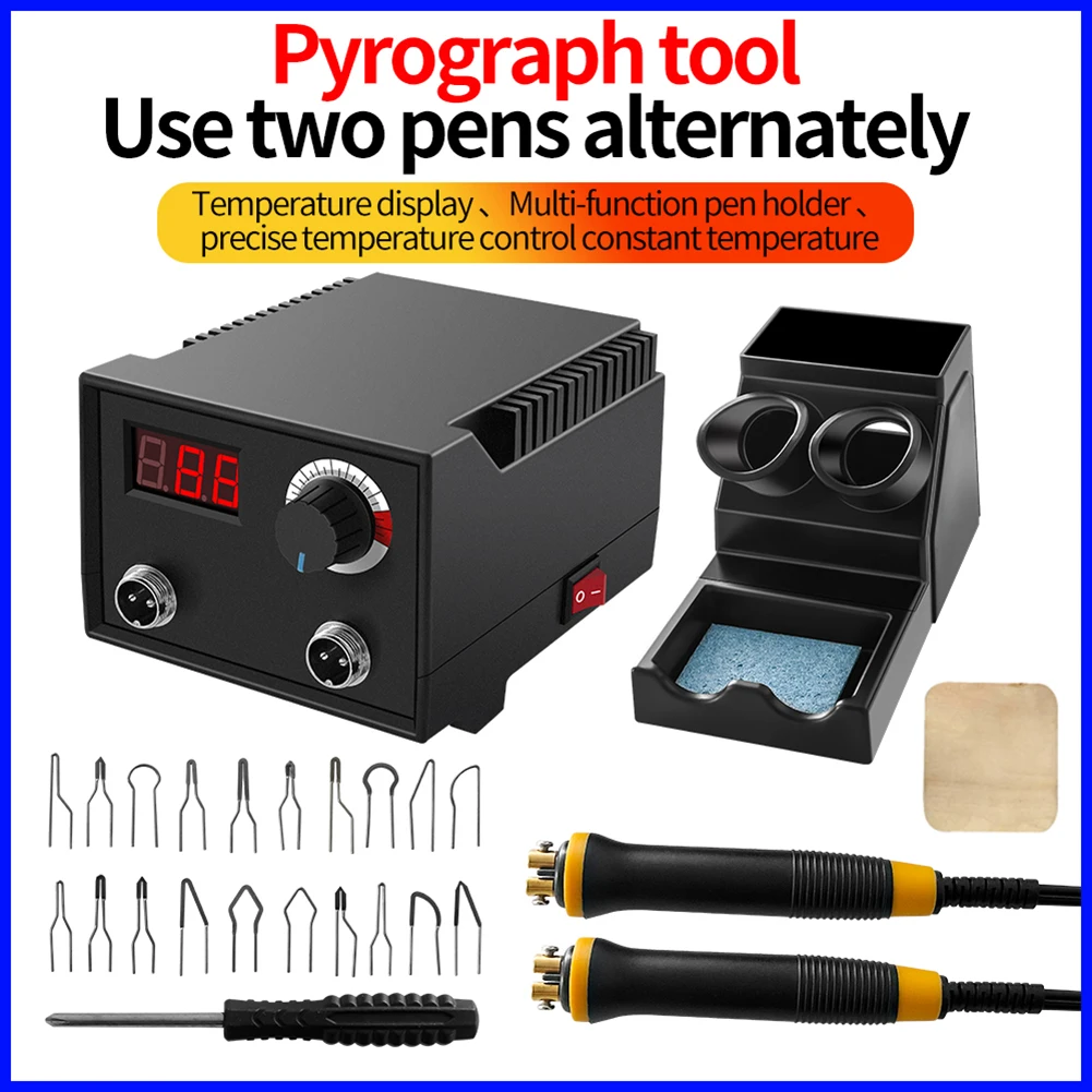 

Pyrography Machine Soldering Iron Set Wood Burning Pirograbador Digital Display Temperature Burner Wood Cautery Pen Gourd Tool