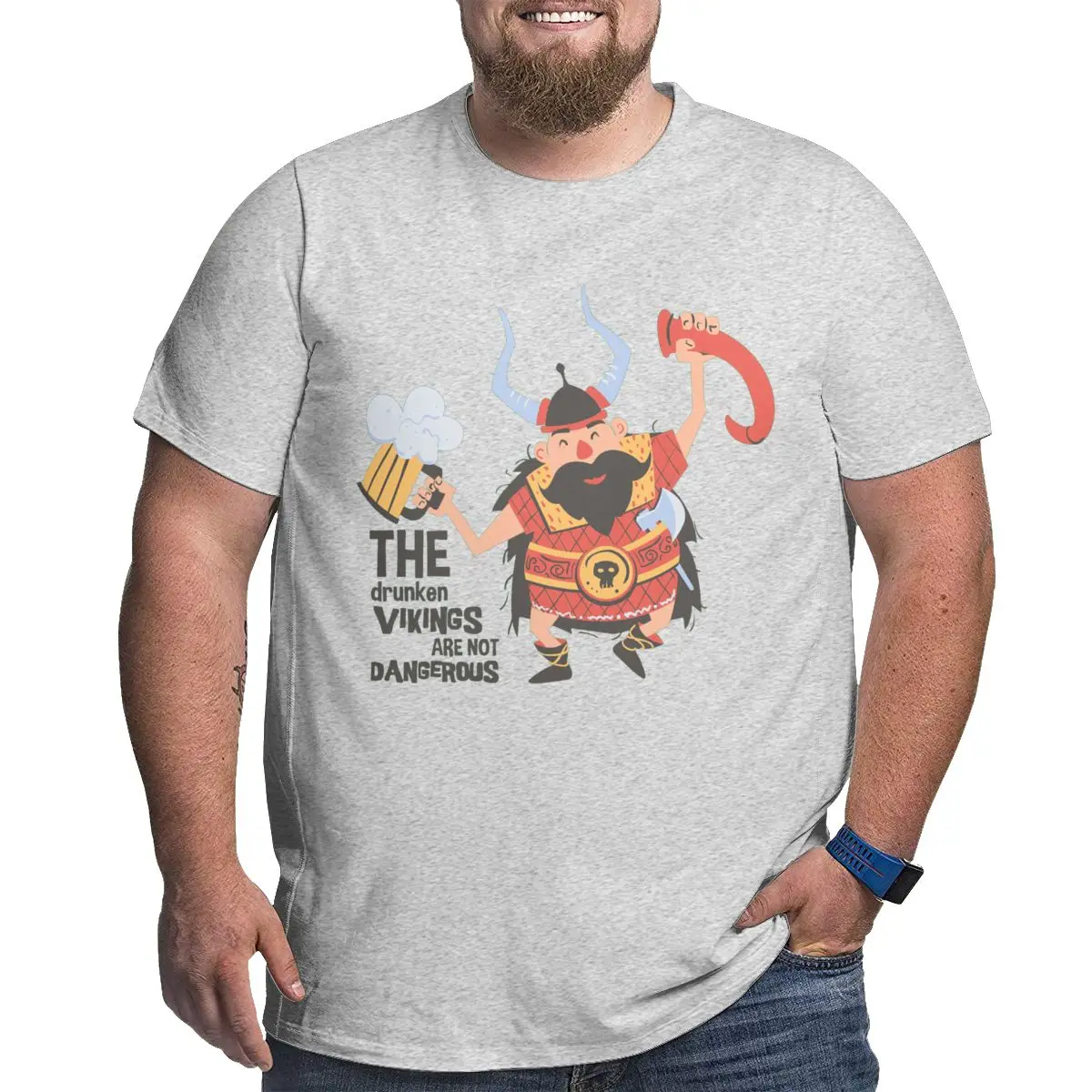 

The Drunken Viking Are Not Dangerous Awesome Big Size Novelty Loose Large T-shirt Joke Loose Large Tees Tops