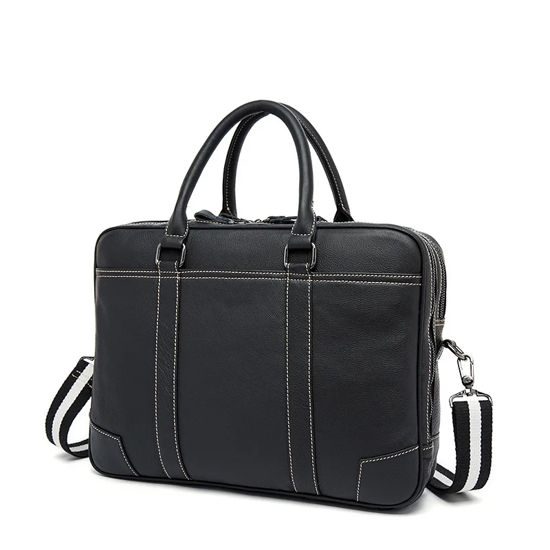 Business Genuine Leather Men Briefcase Office Man Handbag Large Capacity Shoulder Bag Male Crossbody Bag 15.6 Inch Laptop Bag