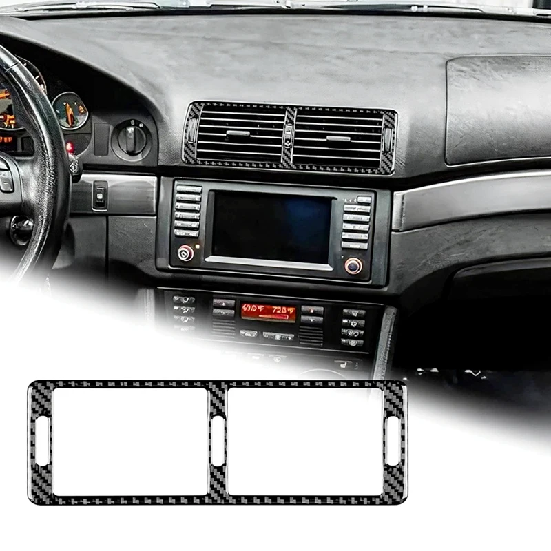 

Центральная консоль из мягкого углеродного волокна для BMW 5 серии E39 1998-2003, крышка рамы вентиляционного отверстия, отделка, аксессуары для замены интерьера