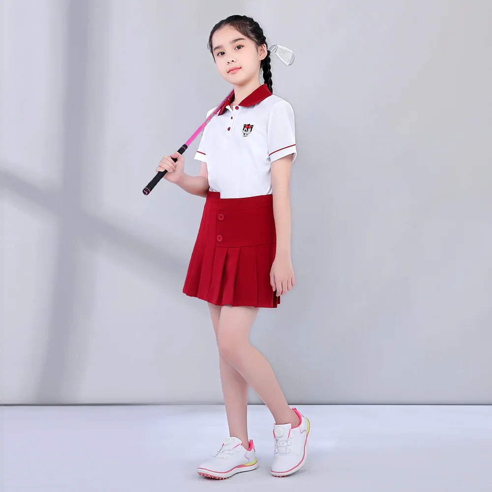 TTYGJ golf men and girls sports suit summer new fashionable tide short-sleeved casual children's clothing thin