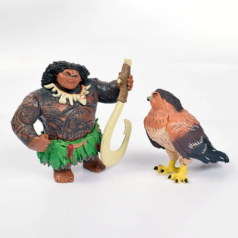 Набор из 5/10 шт. фигурка Моаны фильма Диснея модель куклы Demigod Maui Moana Waialiki Heihei
