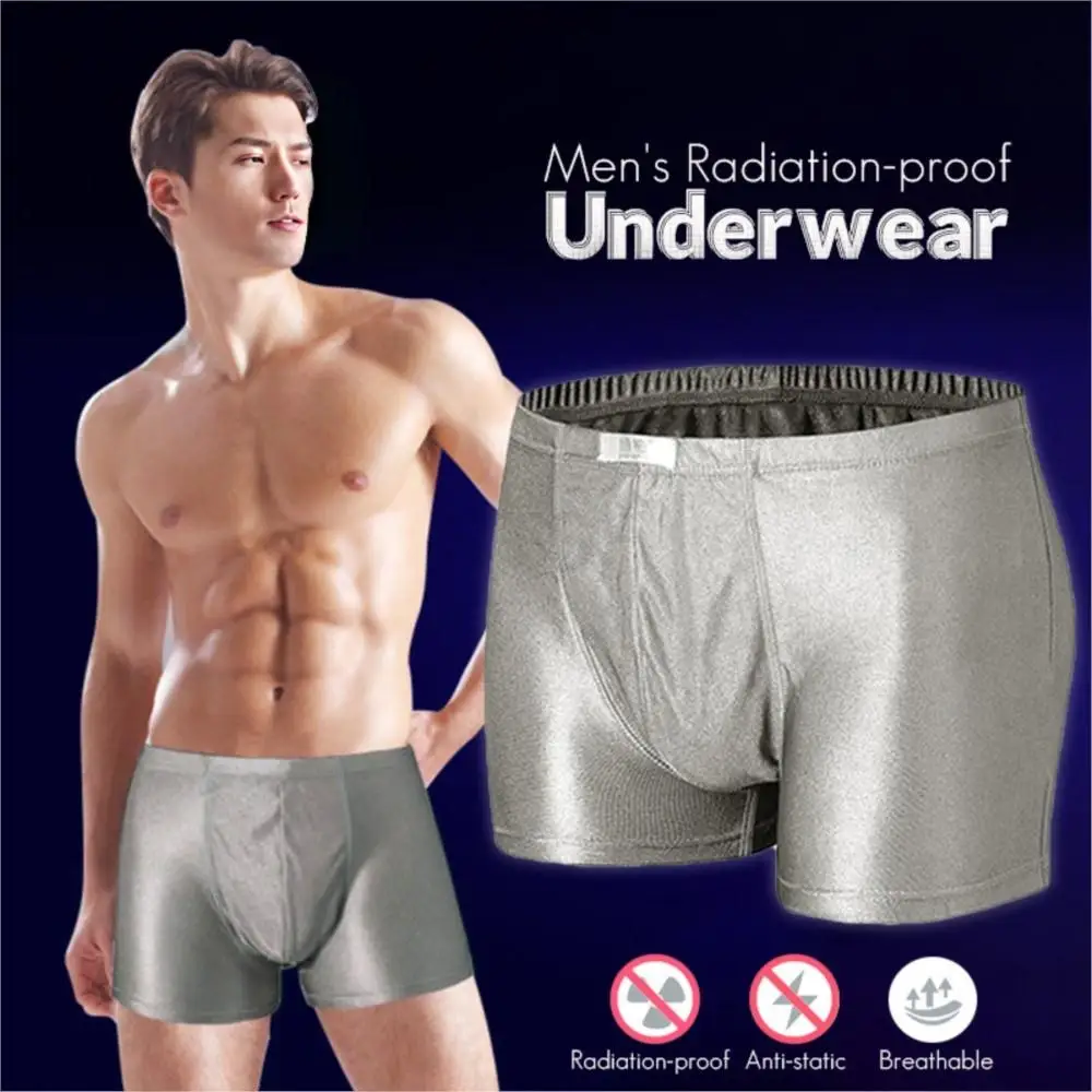 Men EMF Shielding Anti-Radiation Silver Fiber Underwear Shorts Pants Boxer Briefs