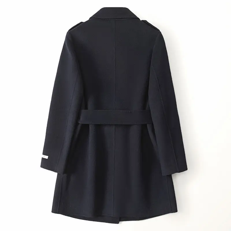 

2023 New Woolen coat,10% Cashmere 90% High Count Wool Autumn New Korean Version Slim Double sided Wool Coat for Women