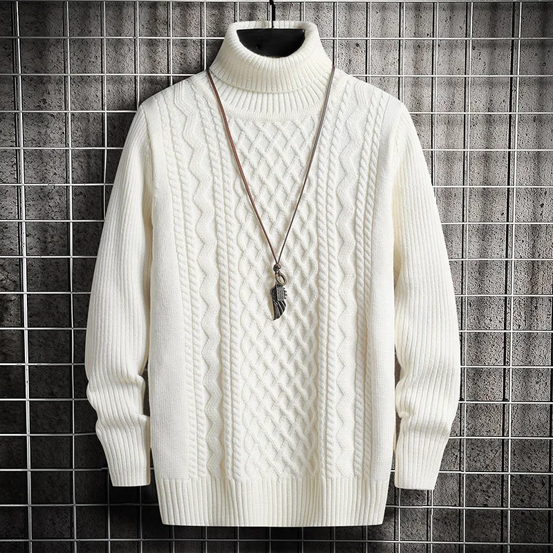 

Men's new turtleneck sweater fashion slim two-lapel diamond pullover long-sleeved sweater