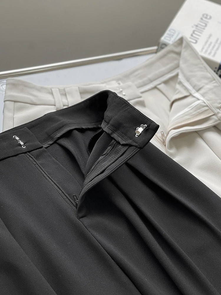 Весенние новые женские Костюмные брюки корейские модные однотонные широкие с